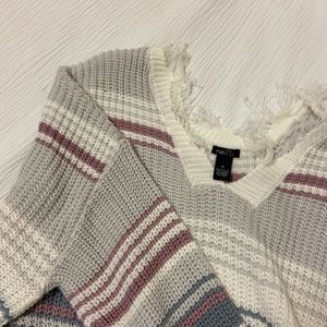 Rue 21 striped frayed sweater